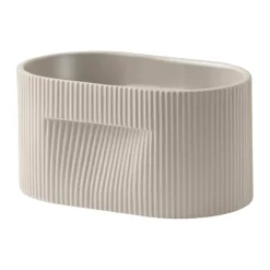 Ridge flower pot 13 cm, Beige