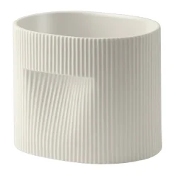 Ridge flower pot 15 cm, Off-white