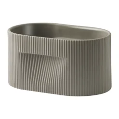 Ridge flower pot 13 cm, Taupe