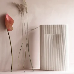 Ridge vase 35 cm, Off white