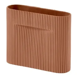 Ridge vase 16.5 cm, Terracotta