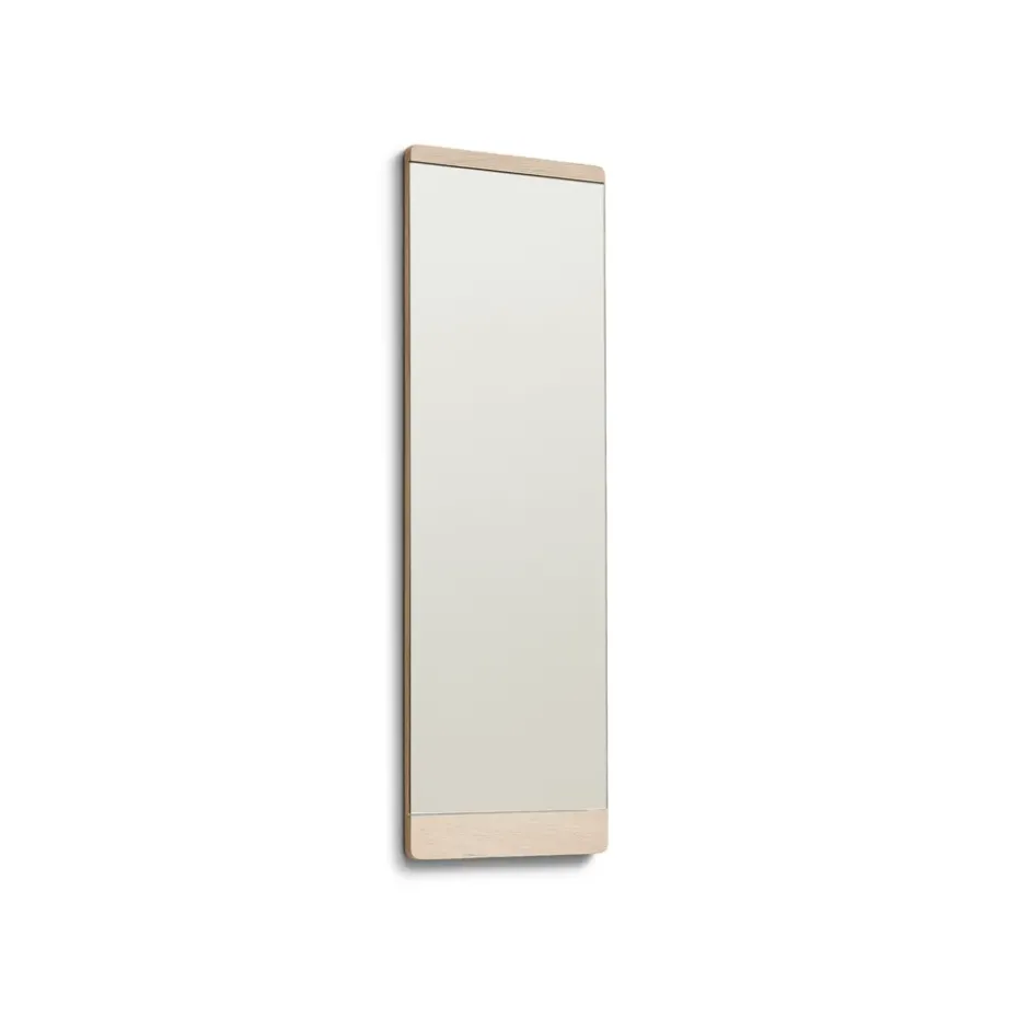 Rim wall mirror 35x110 cm, White oak