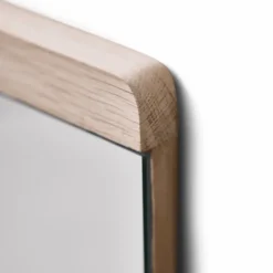 Rim wall mirror 35x110 cm, White oak