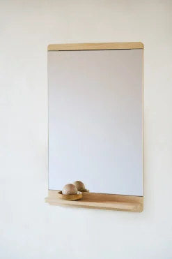 Rim wall mirror 40x68 cm, White oak