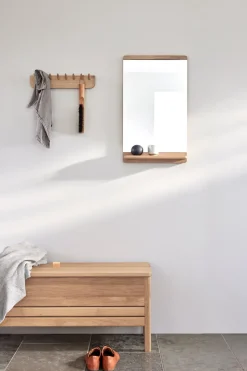 Rim wall mirror 40x68 cm, White oak