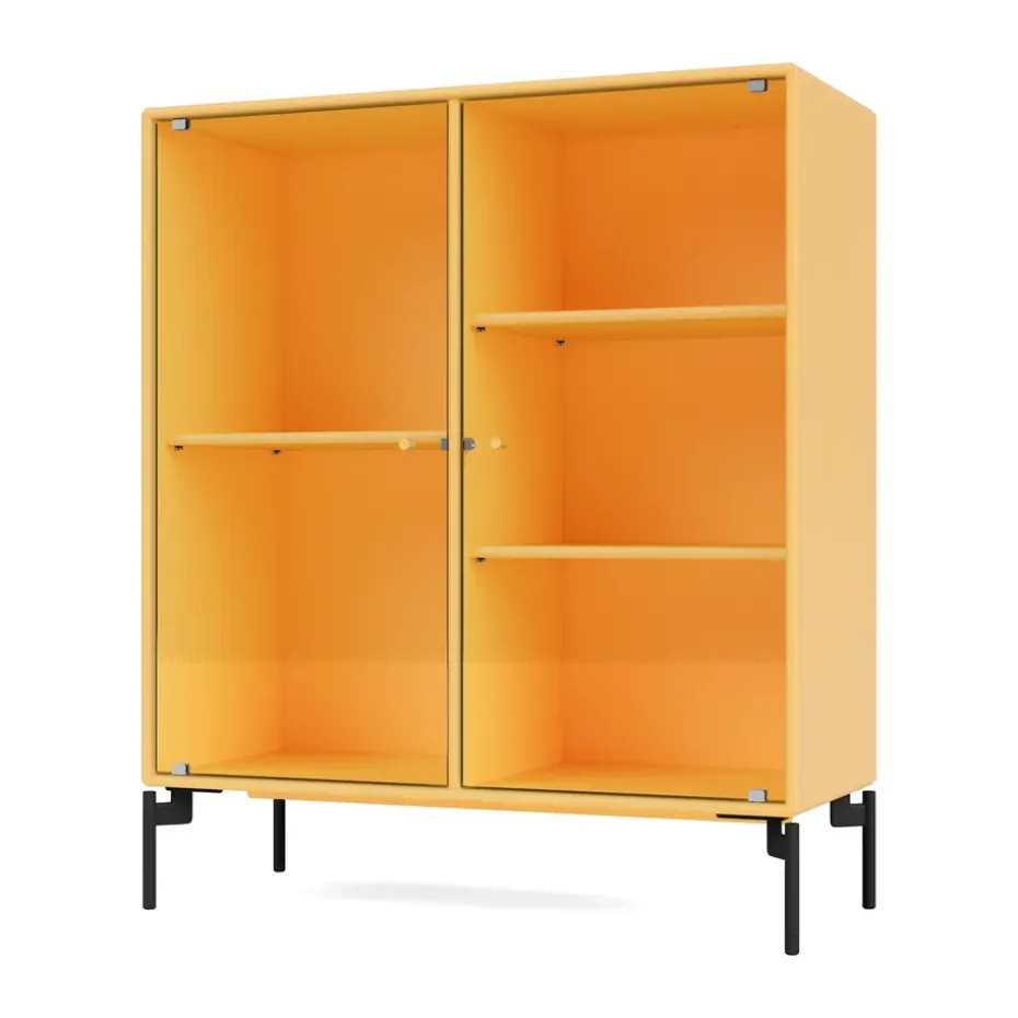 Ripple II display cabinet 69.6x82.2x30 cm, Acacia-legs black