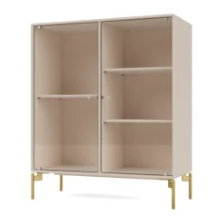 Ripple II display cabinet 69.6x82.2x30 cm, Clay-legs brass