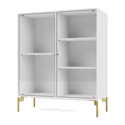 Ripple II display cabinet 69.6x82.2x30 cm, NewWhite-legs brass