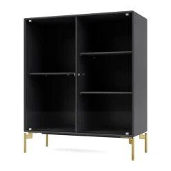 Ripple II display cabinet 69.6x82.2x30 cm, Anthracite-legs brass