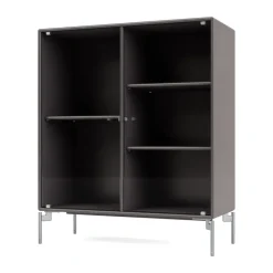 Ripple II display cabinet 69.6x82.2x30 cm, Coffee-legs chrome