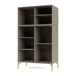 Ripple III display cabinet 69.6x117.6x38 cm, Truffle-legs brass
