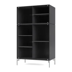 Ripple III display cabinet 69.6x117.6x38 cm, Anthracite-legs chrome
