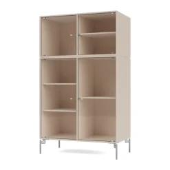 Ripple III display cabinet 69.6x117.6x38 cm, Clay-Chrome legs MB126
