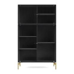 Ripple III display cabinet 69.6x117.6x38 cm, Anthracite-legs brass