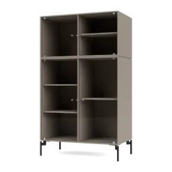 Ripple III display cabinet 69.6x117.6x38 cm, Truffle-legs black