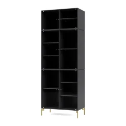 Ripple IV display cabinet 69.6x187.2x38 cm, Anthracite-legs brass