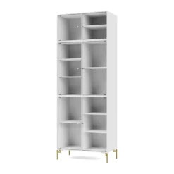 Ripple IV display cabinet 69.6x187.2x38 cm, NewWhite-legs brass