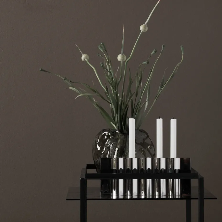 Ripply candle sticks, Stainless steel