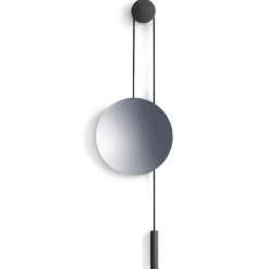 Rise and Shine mirror, Burned oak-steel weight