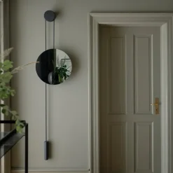 Rise and Shine mirror, Burned oak-steel weight