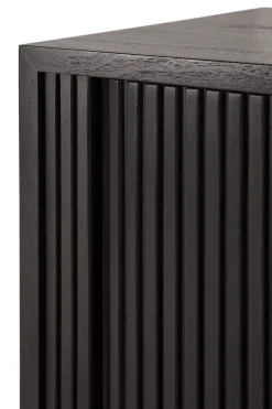 Roller Max TV unit, Lacquered teak-black-2 doors