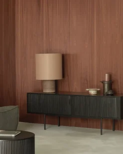 Roller Max TV unit, Lacquered teak-black-2 doors