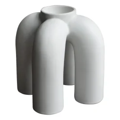 Rope tealight holder 14x14 cm, White