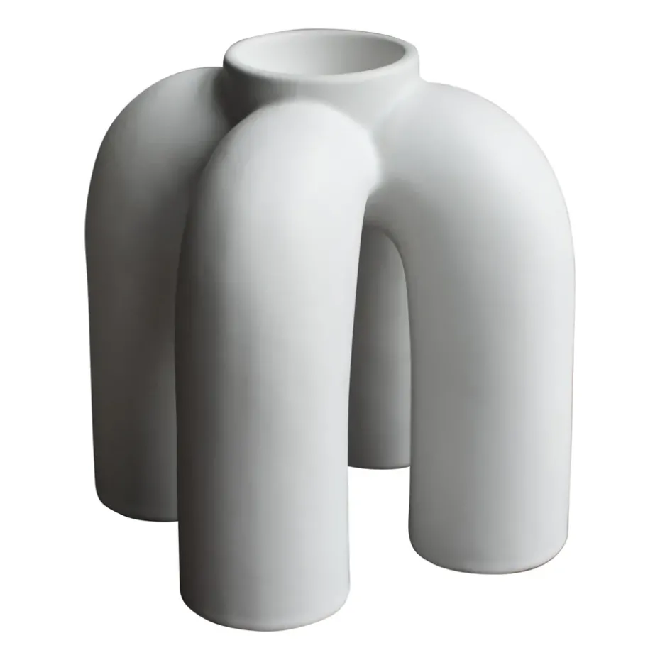 Rope tealight holder 14x14 cm, White