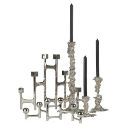 Round Folding candlestick 48x15 cm, Silver