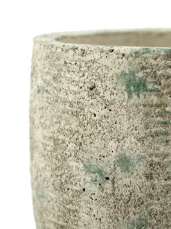 Rustic flower pot stripes M 20.5 cm, Grey