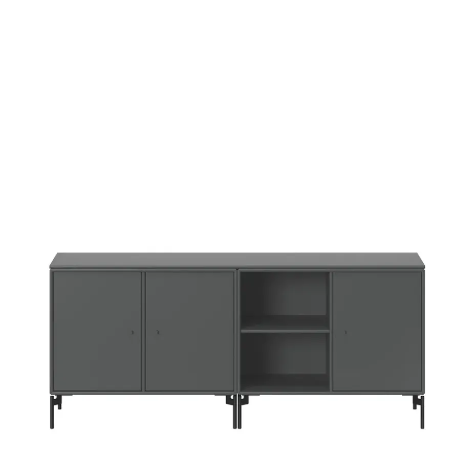 Save side table, Anthracite 04, black lacquered leg