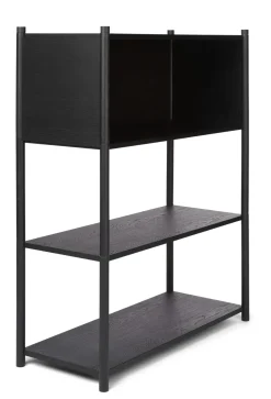 Sceene bookcase B, Black oiled oak