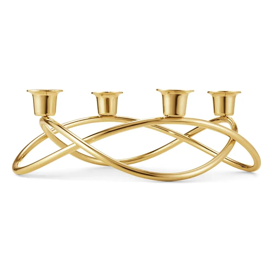 Season candleholder Ø26 cm, gold plated