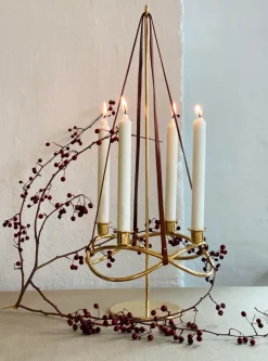 Season candleholder Ø26 cm, gold plated