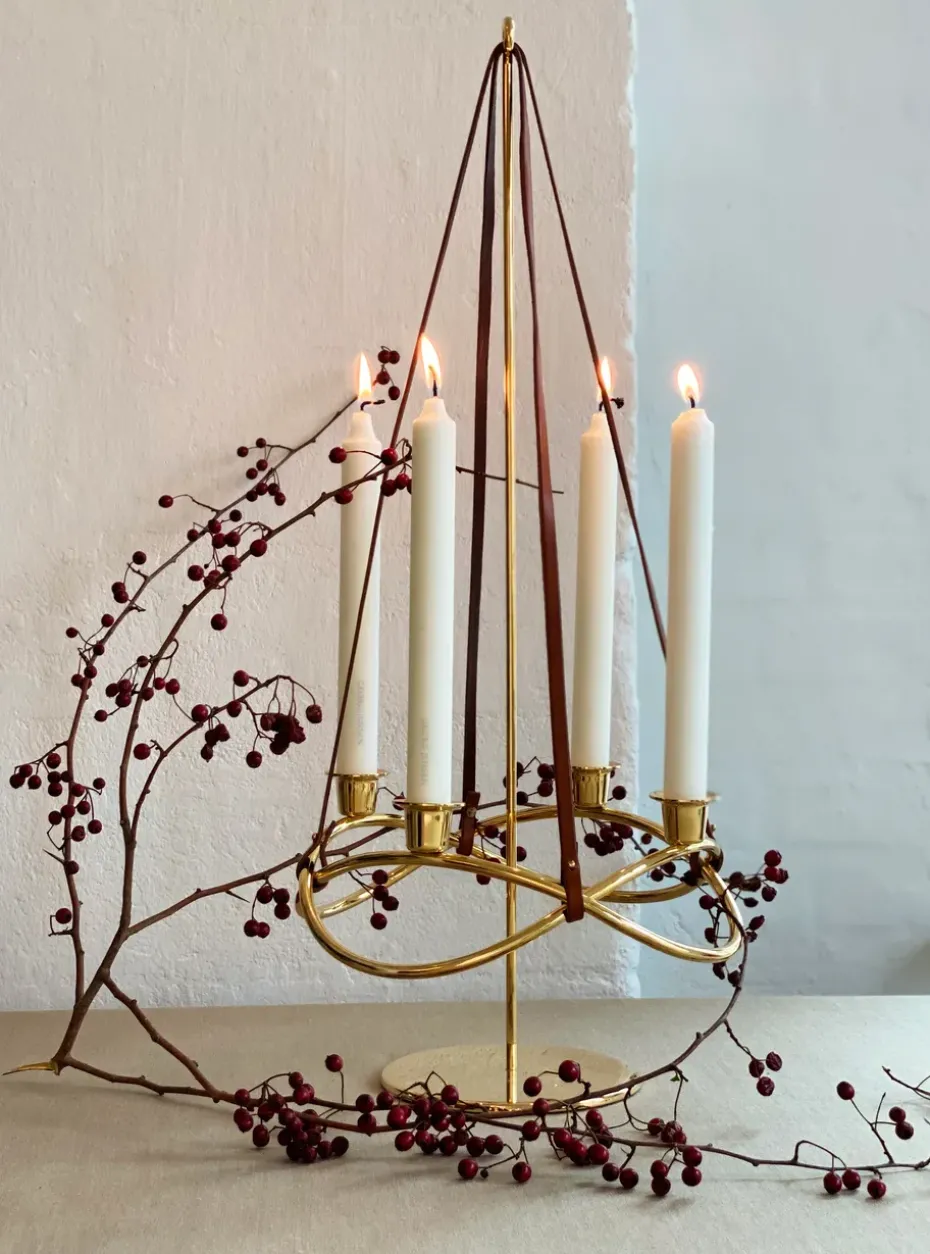 Season candleholder Ø26 cm, gold plated