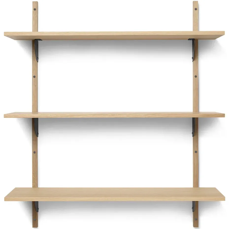 Sector shelf triple wide, Oak-black