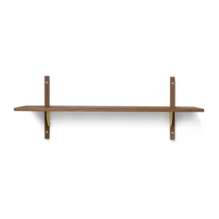 Sector shelfL/S, Smoked Oak, brass