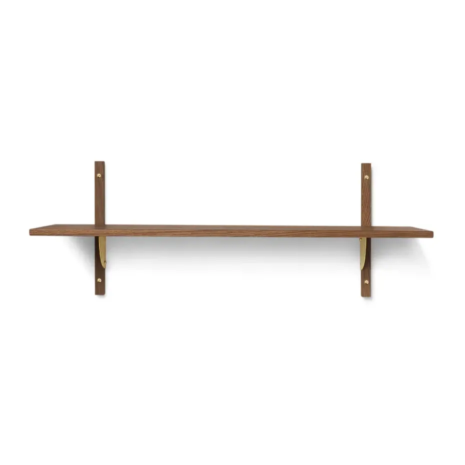 Sector shelfL/S, Smoked Oak, brass