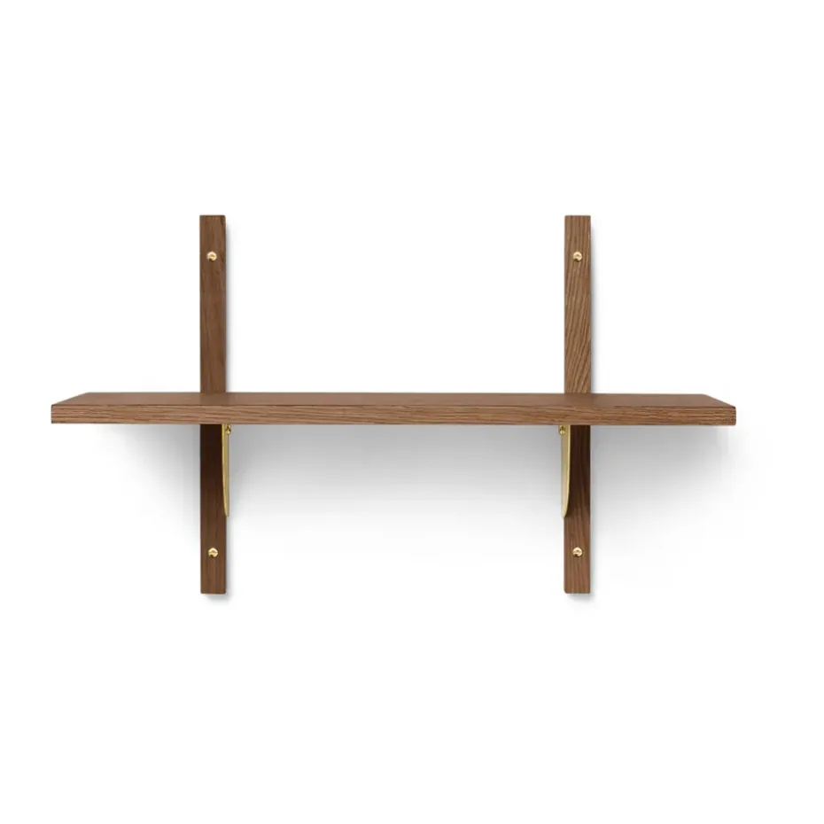 Sector shelfS/S, Smoked Oak, brass