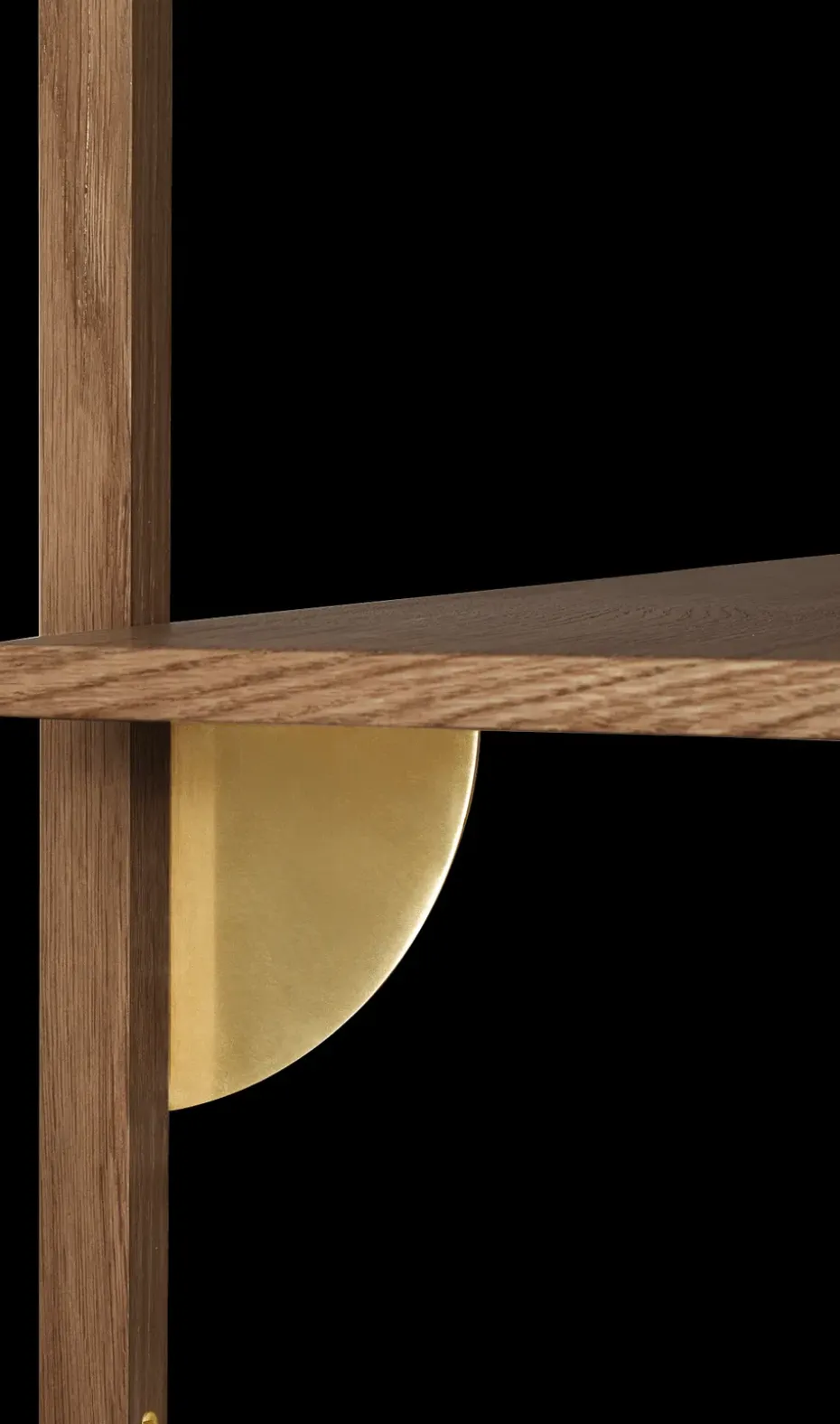 Sector shelfS/S, Smoked Oak, brass