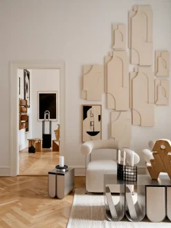Serif Relief wall decoration L, Off white