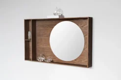 Show-me mirror with shelf large, Dark oiled