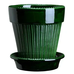 Simona flower pot glazed Ø16 cm, Green