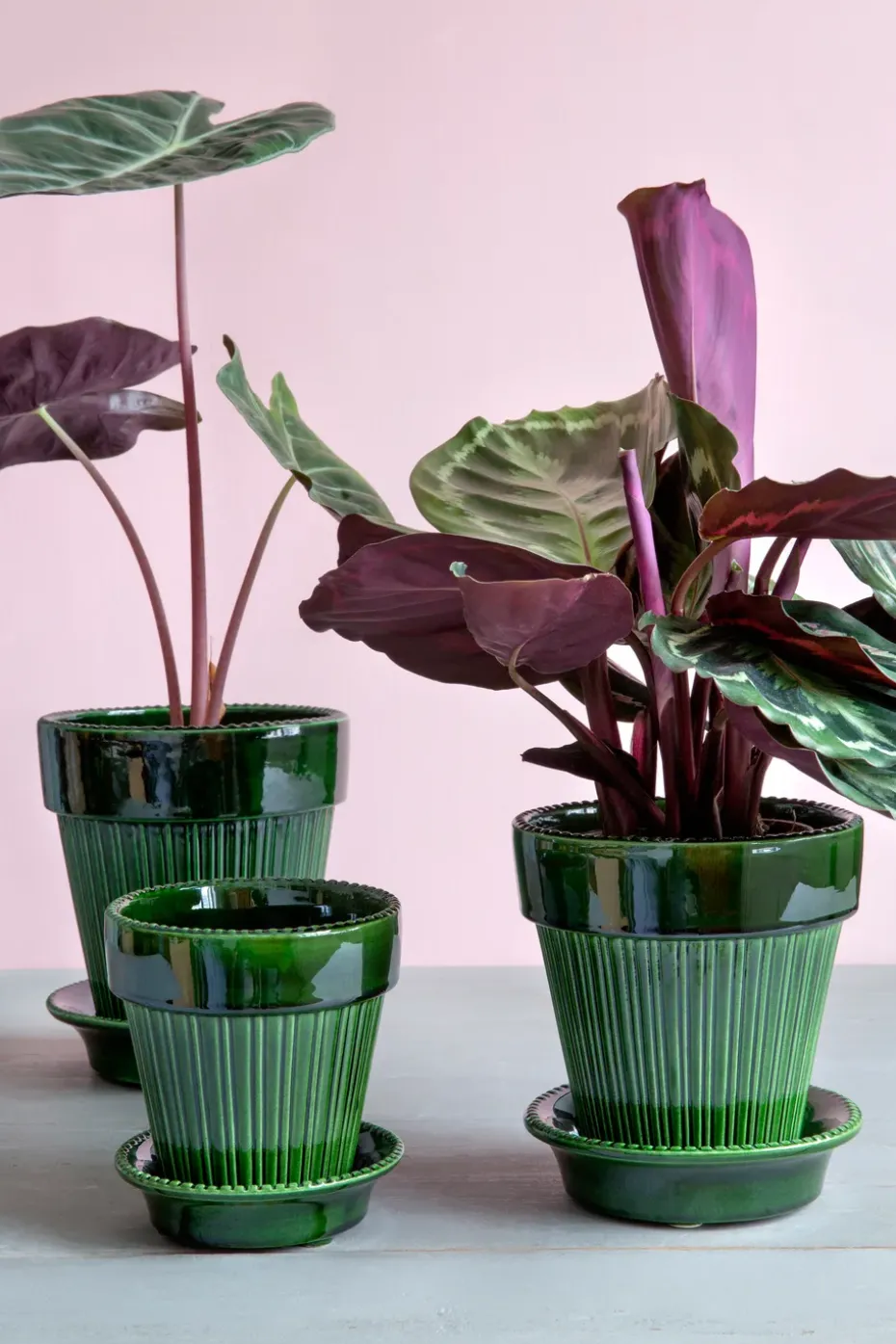 Simona flower pot glazed Ø12 cm, Green