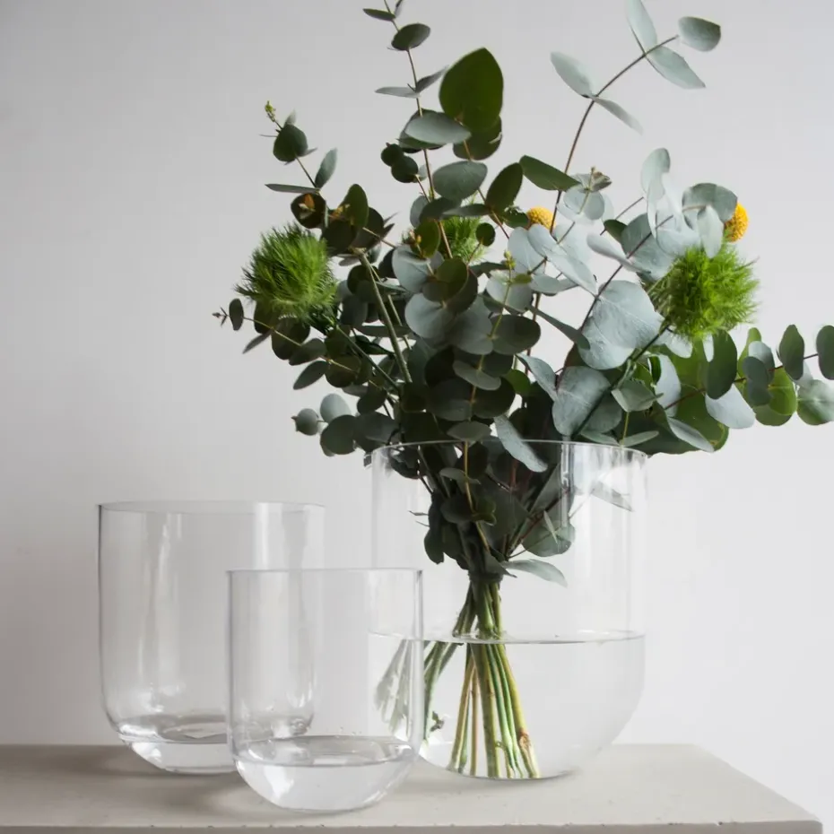 Simple glass vase large, Clear