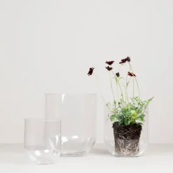 Simple glass vase large, Clear