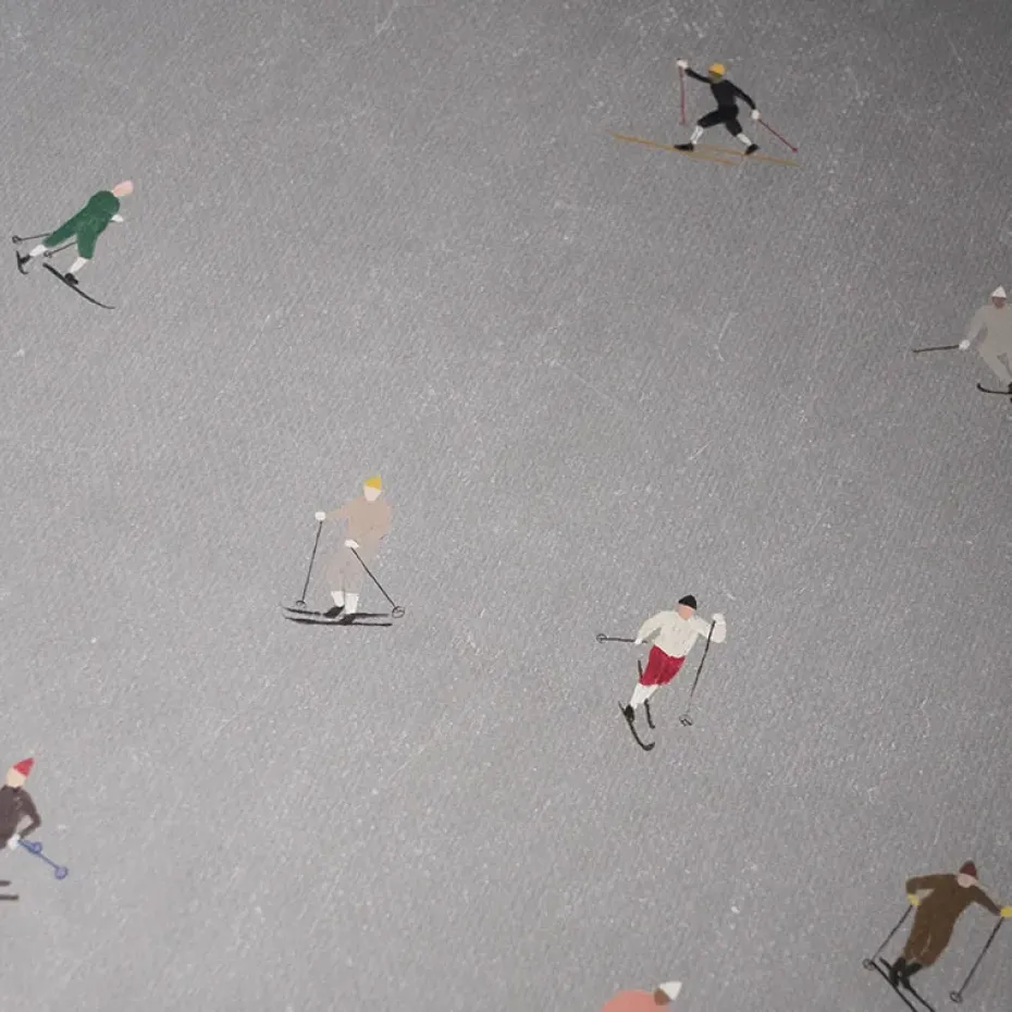 Skiers poster 50x70 cm, grey