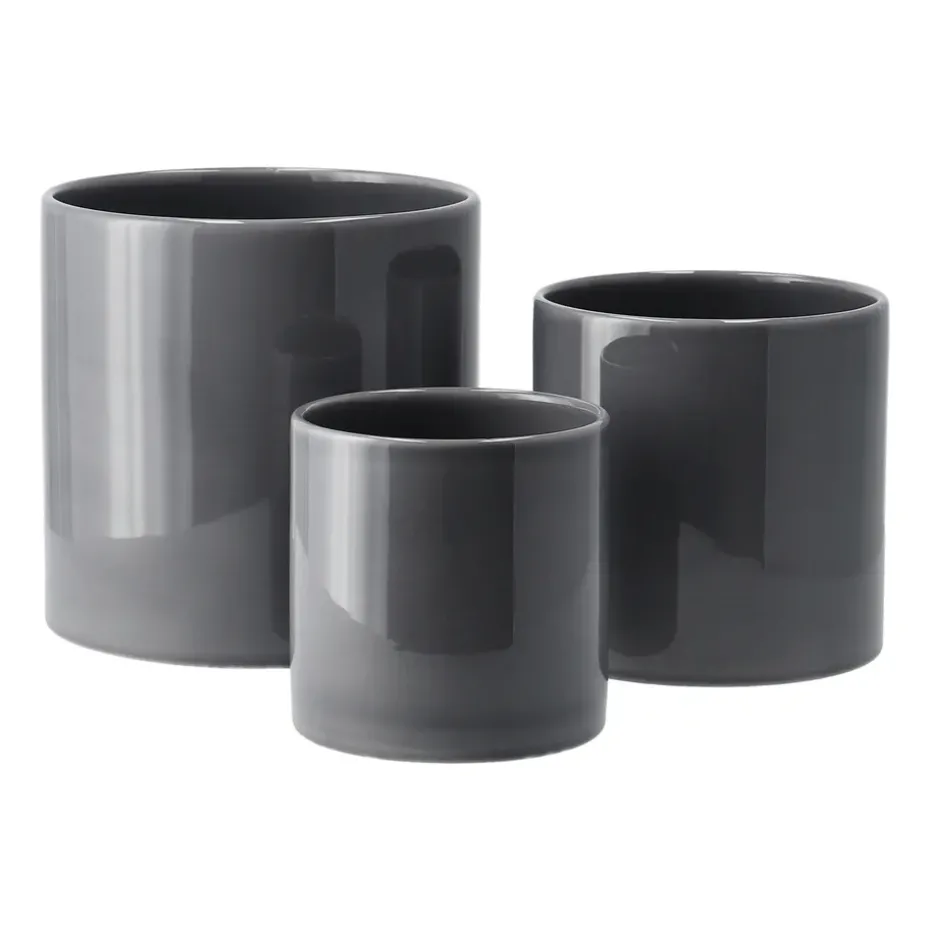 Sleek pot Ø12 cm, Charcoal