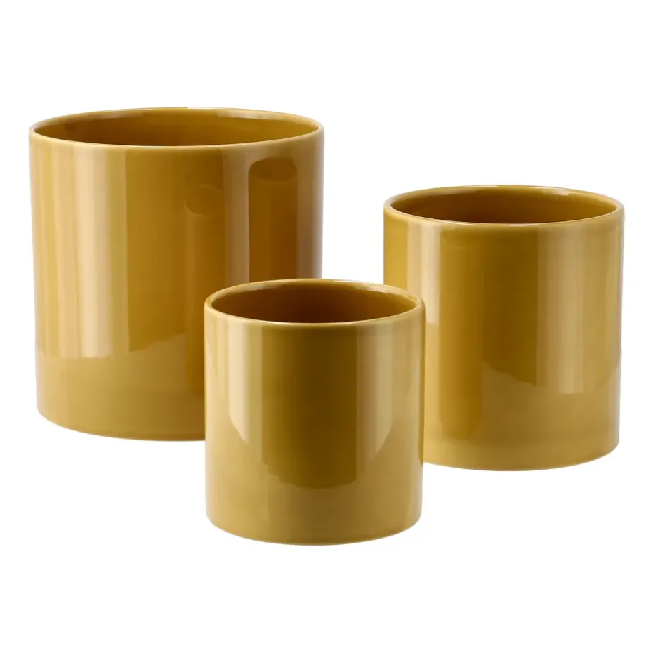 Sleek pot Ø12 cm, Mustard