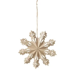 Snowflake Christmas decoration natural, Ø15 cm